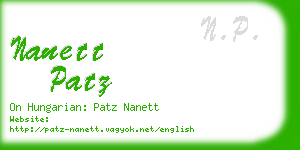 nanett patz business card